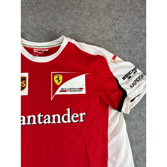 Puma Official Scuderia Ferrari F1 T Shirt Mens XL Red White Santander Weichai - Picture 2 of 10